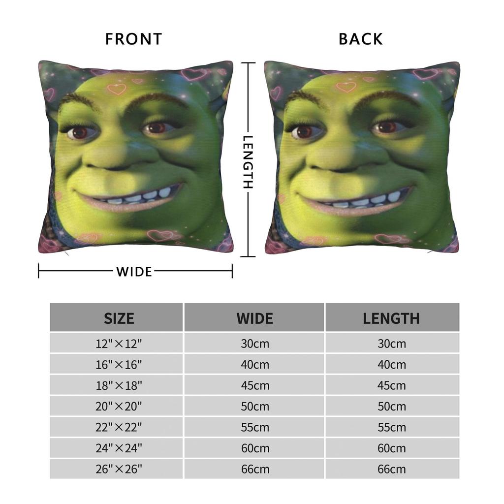 Pillow Case Shreks Pun Square  Pillow Cover For Sofa Home Decoration Retro Trendy Pillowcases