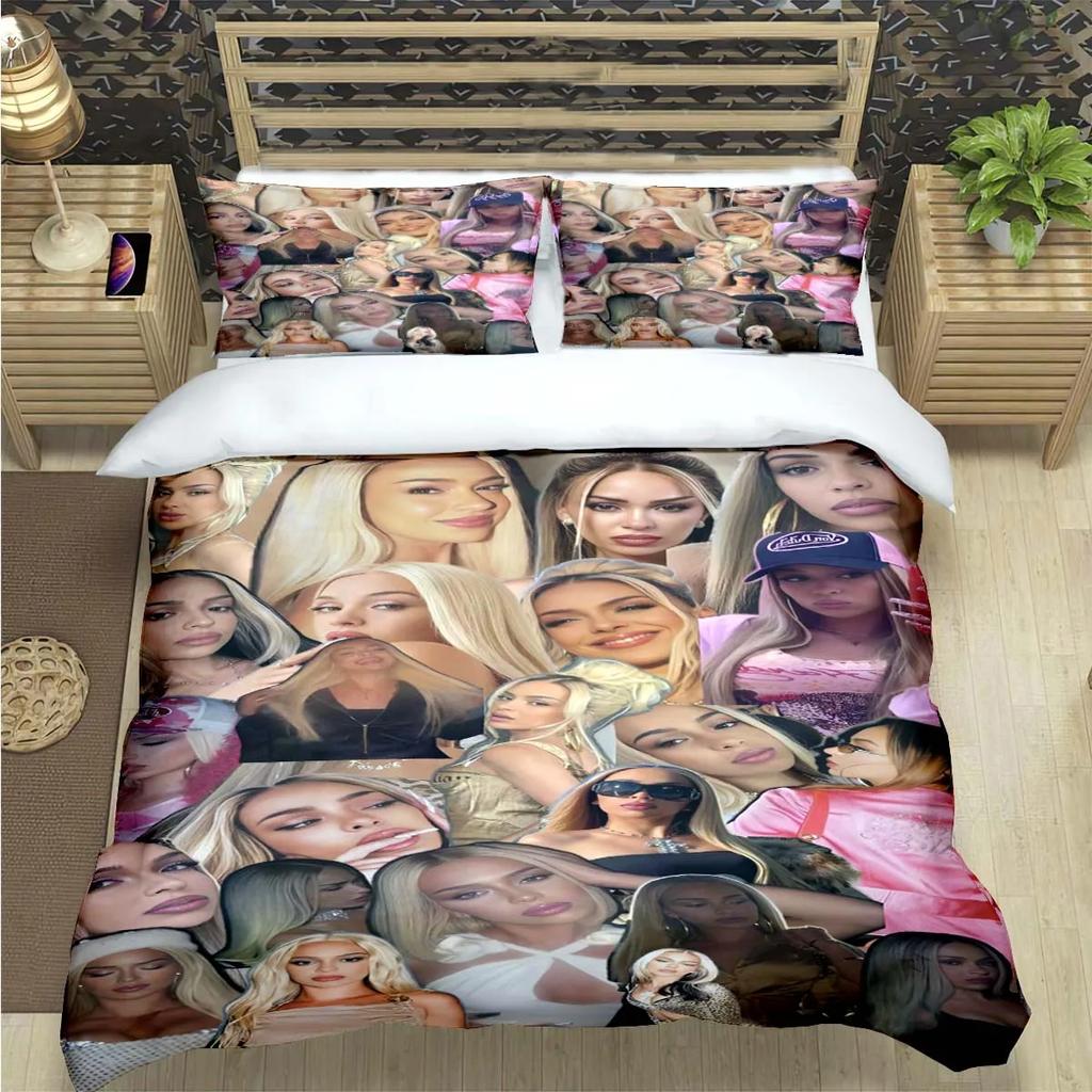 Fashion Spain Female Singer B-Bad G-Gyal Print Bedding Set Duvet Cover Comforter Bed Youth Kids Girl Boys Luxury Gift