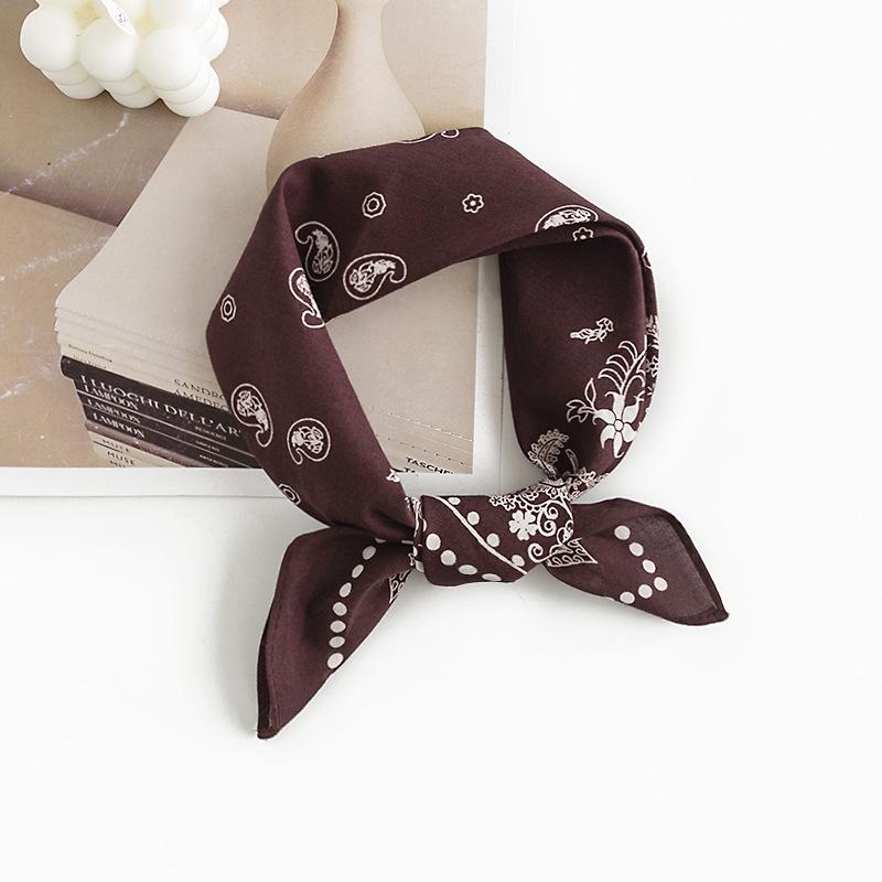 

Шарф из искусственного шелка в стиле французской деревни, свежий и милый принтованный небольшой квадратный шарф, элегантный и модный профессиональный шарф 50*50cm