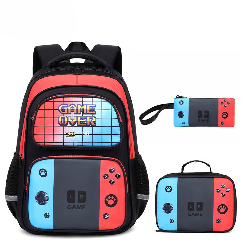 

Game Console Schoolbag Three-piece Set Fashionable Student Backpack Lightweight and Large-capacity Backpack One Size