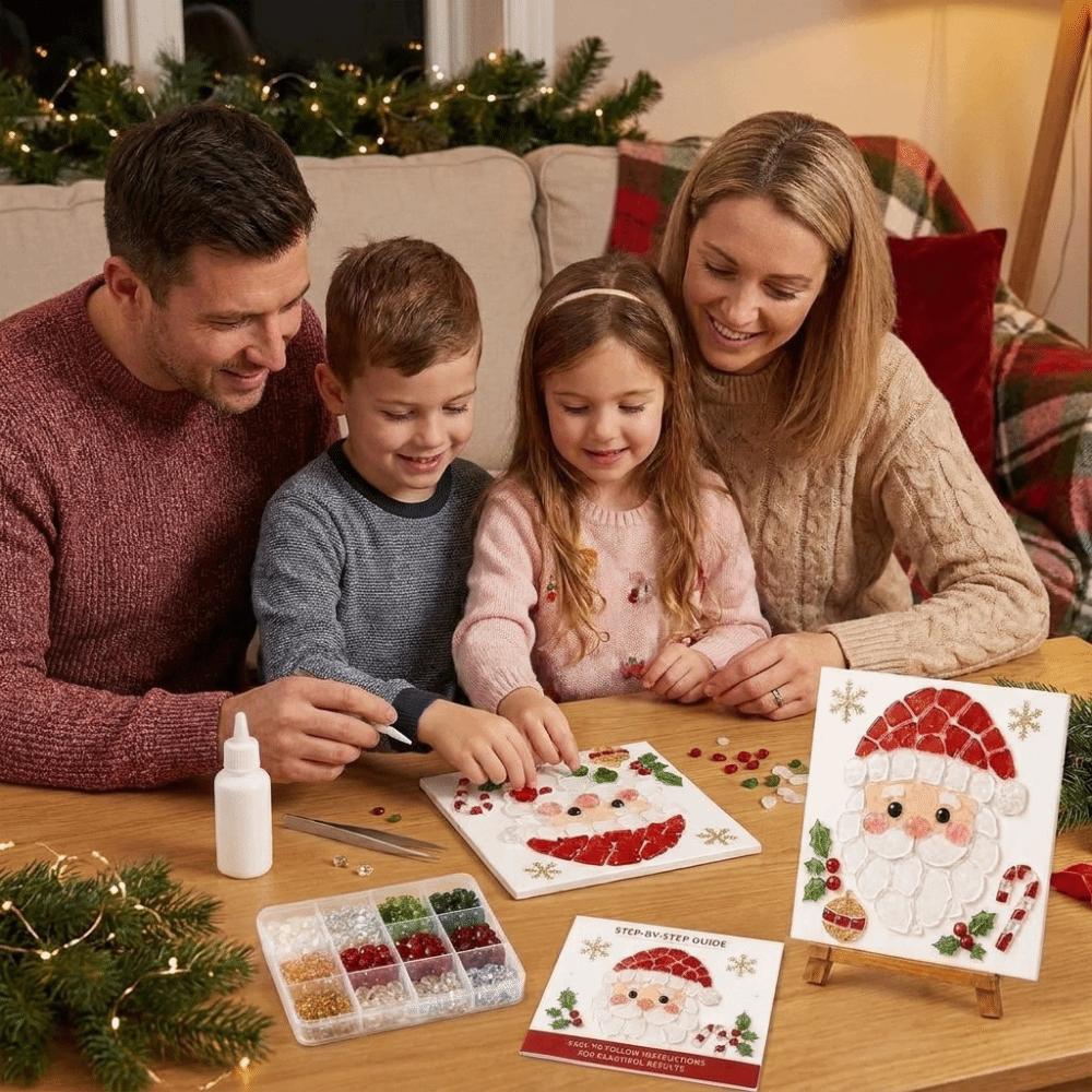 Colorful Glass Christmas Sea Glass Painting Art Set DIY Sea Glass Mosaic Set Christmas Decor