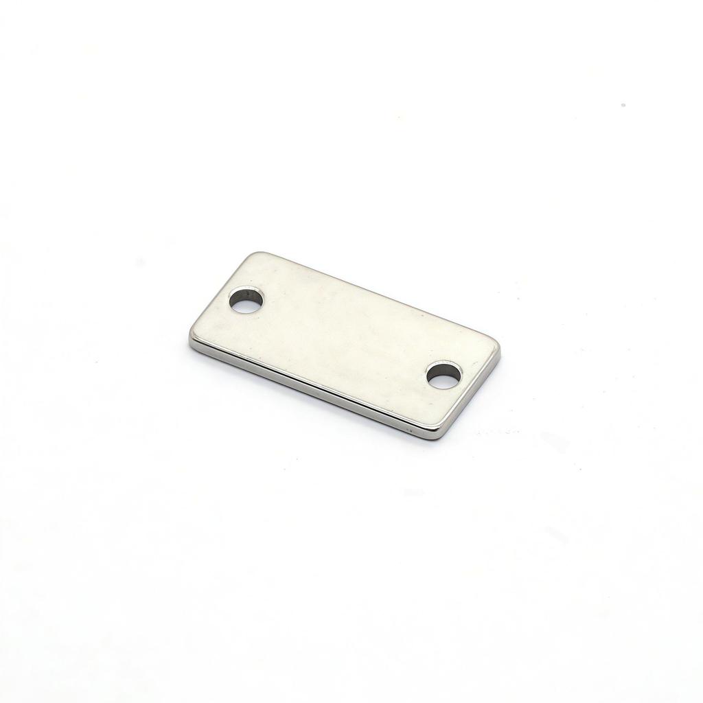 In Stock: 304 Stainless Steel Double Hole Oval Tags for DIY Jewelry, Laser Engravable Pendants