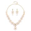 Set Due Pezzi Collana e Orecchini di Perle Elegante Combinazione di Gioielli