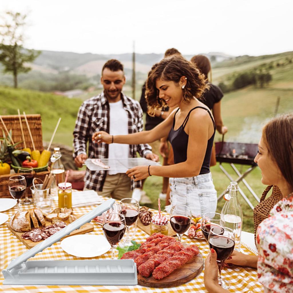 Kebab Maker Press Reusable Manual Kebab Press Kabob Mould Plastic BBQ Meat Skewer Machine For Kitchen Accessories