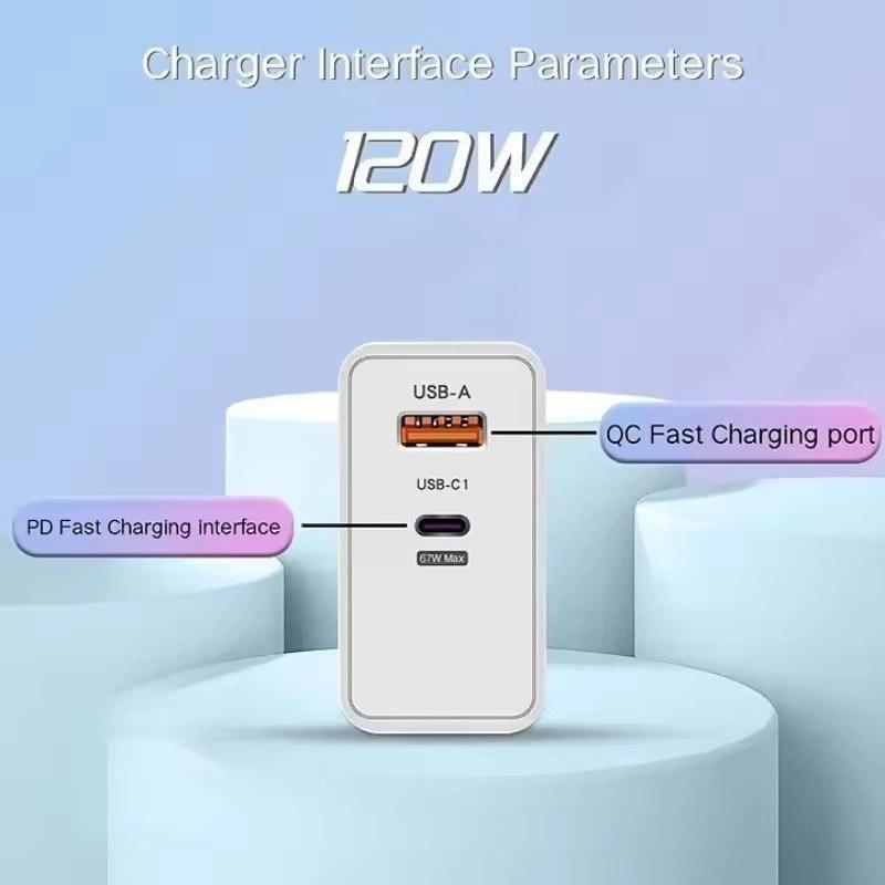 120 Вт 6А жылдам зарядтағыш USB C PD жылдам зарядтағыш USB зарядтағыш түрі C PD кабелі ұялы телефон адаптері iPhone Samsung Xiaomi Huawei үшін