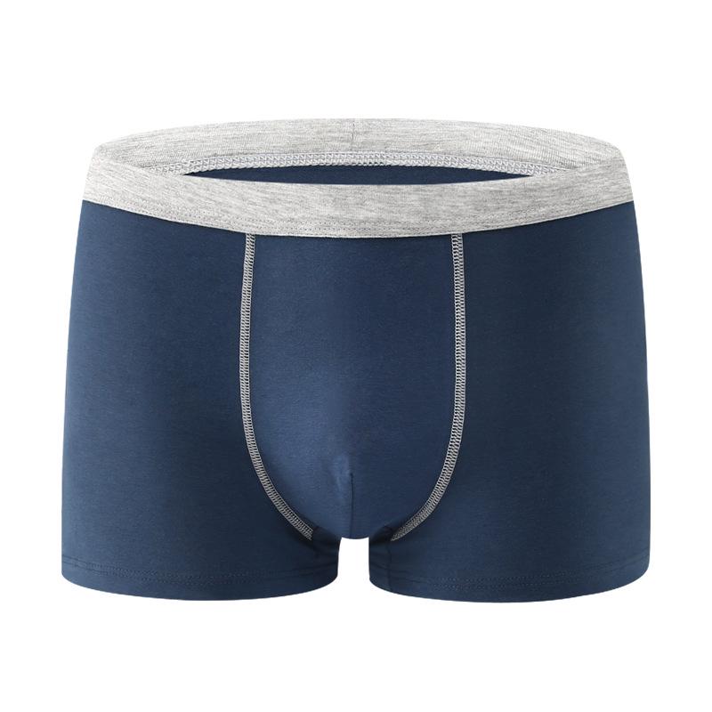 Men's Seamless Mid-Rise Cotton Boxer Briefs - Breathable, Solid Colors, Plus Size