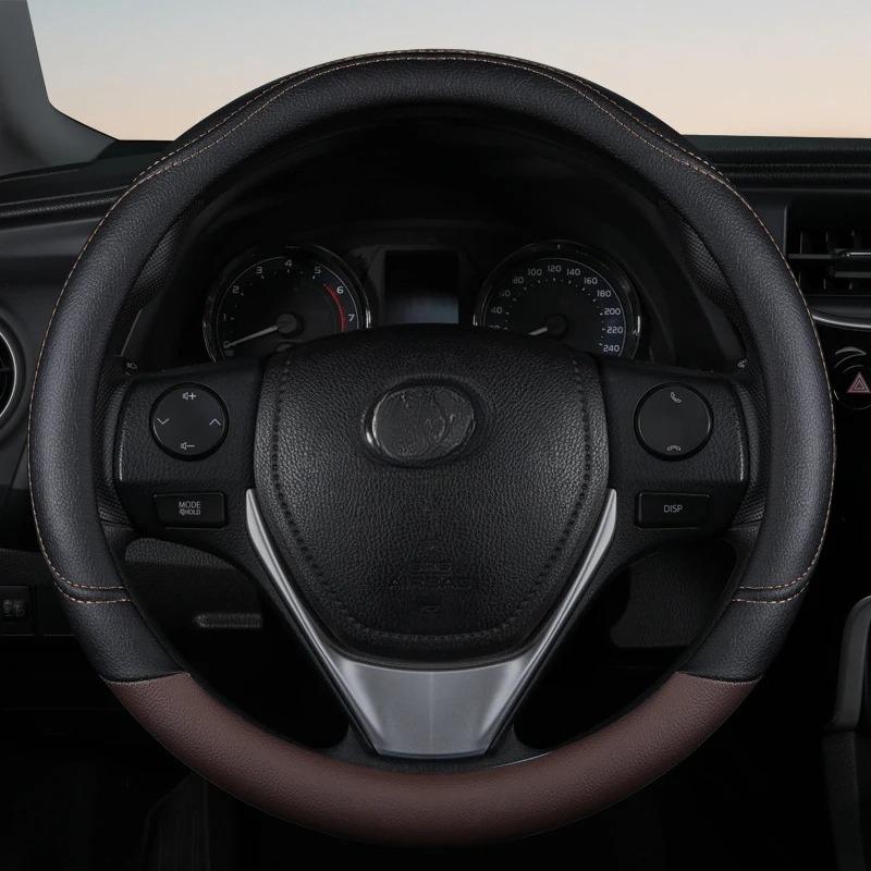 Car steering wheel cover. 15-inch pu leather comfortable anti-slip steering wheel cover is suitable for most cars коричневый