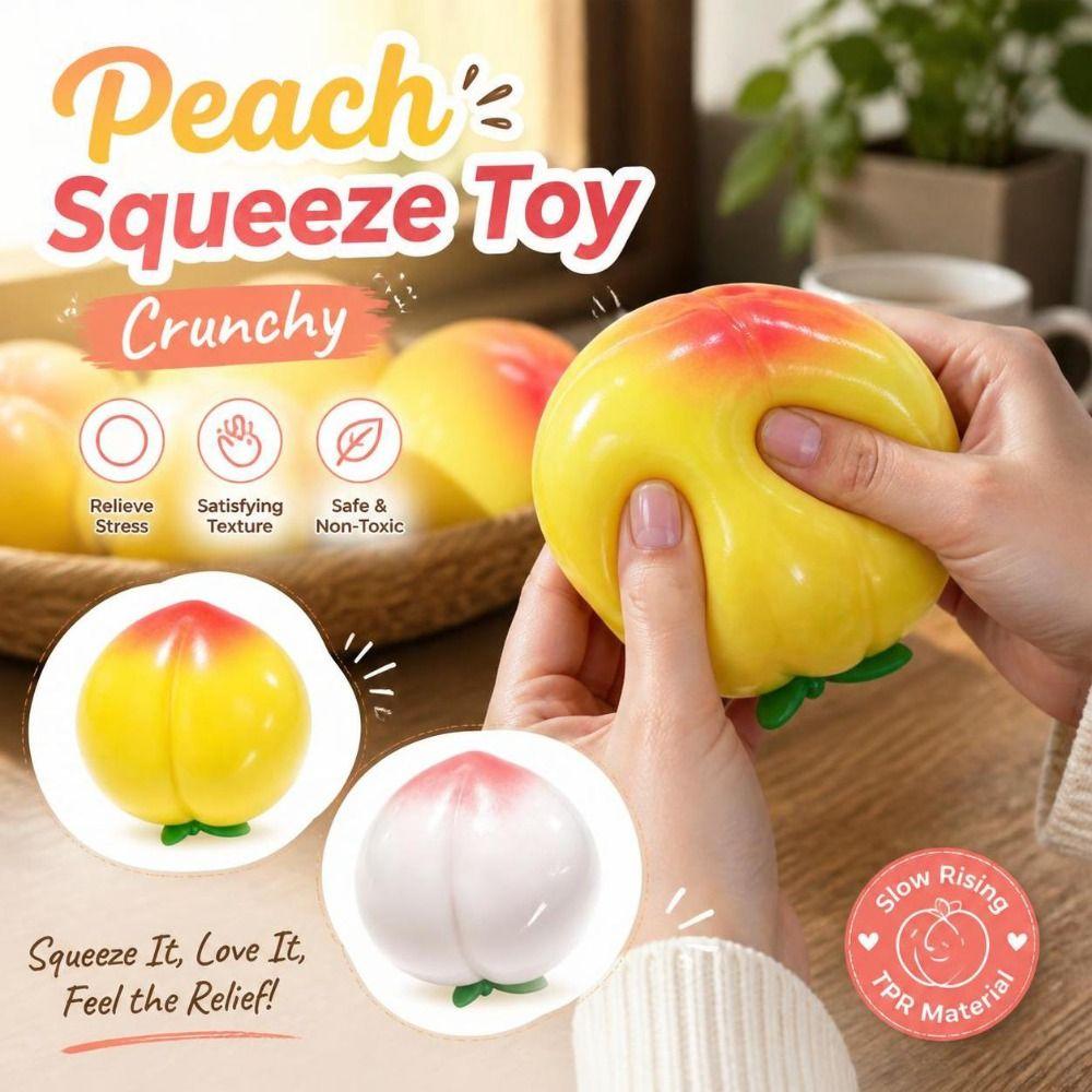 Knackiges Pfirsich Quetschspielzeug Formbares TPR Fidget Spielzeug Kinderspielzeug Realistische Früchte Kneten Heimdekoration