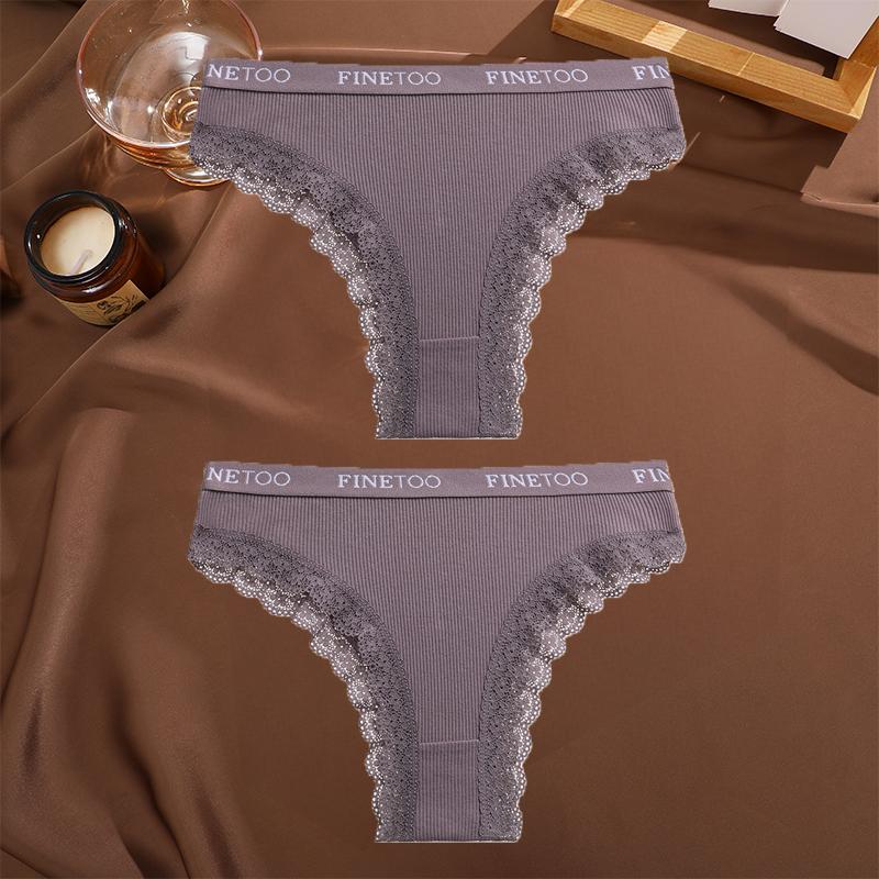 

FINETOO 2 шт./компл. хлопковые трусики в бразильском стиле женское нижнее белье кружевное сексуальное женское нижнее белье трусы стринги трусы нижнее белье XXL&2pcs