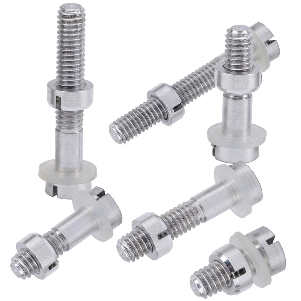 6Pcs M2.5 Screw Bolts Nut Washers Set Silver for Record Player Cartridge Fitting Kit