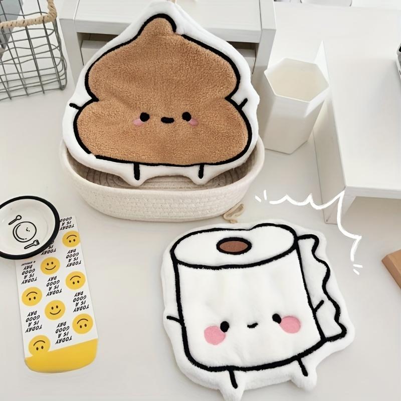 Thickened and super absorbent, lovely cartoon-style hand towel, coral fleece small square towel, suitable for both kitchen and bathroom use