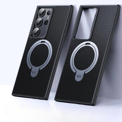360 Rotating Bracket for MagSafe Magnetic Phone Case for Samsung Galaxy S25 S23 Ultra S25 S24 Plus Ring Holder Protective Cover