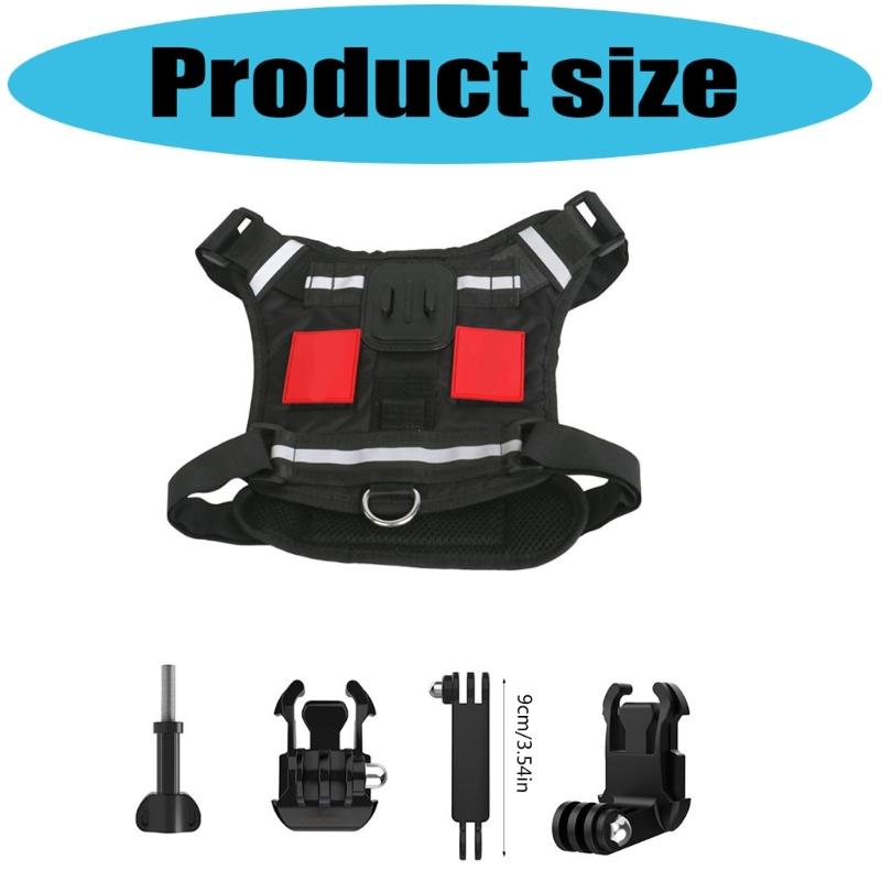 Recording Dog Harness Mount For Action Cameras Easy Clip On Design Adjustable Strap For 8-35kg Active Budding Pets