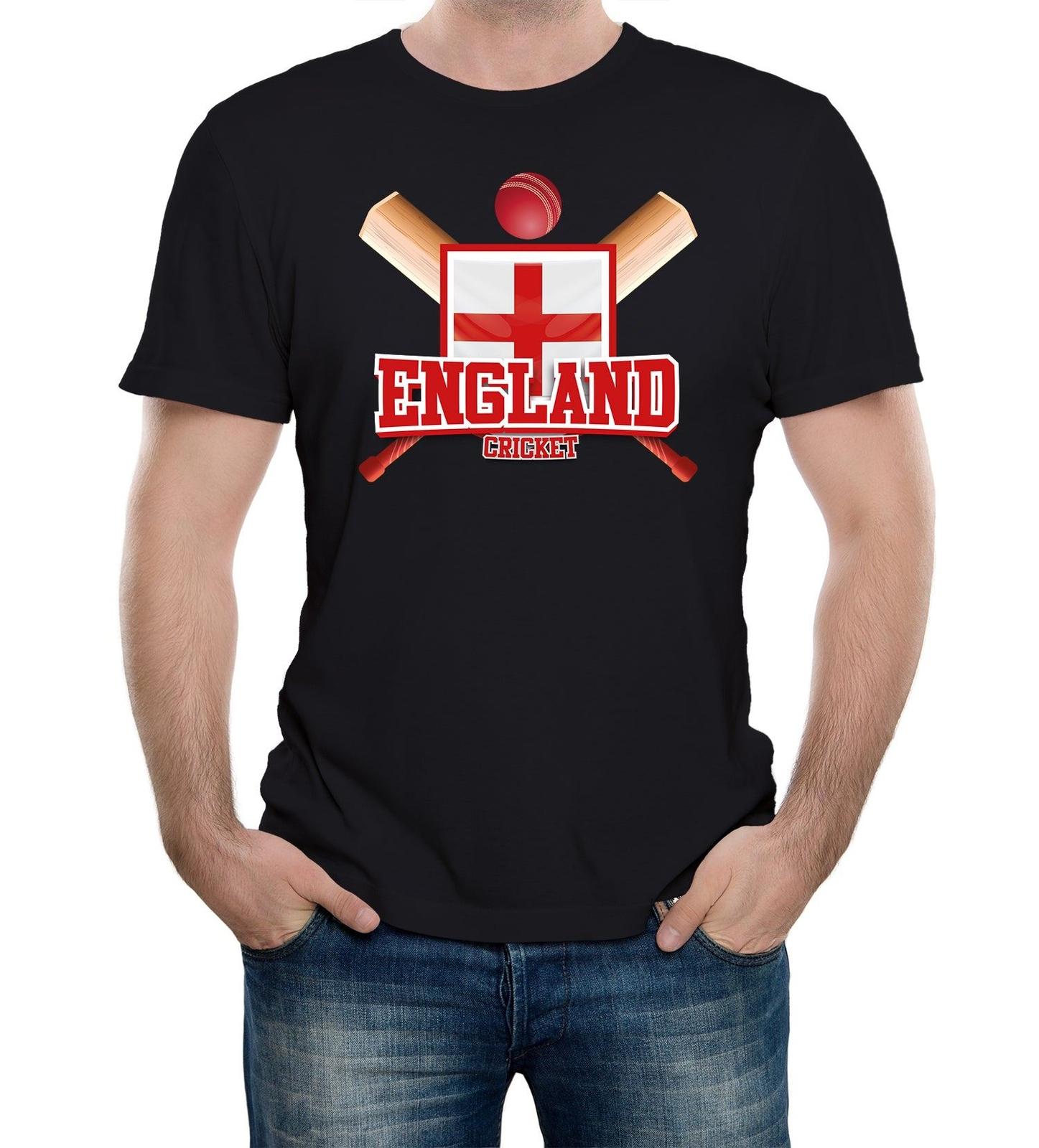 Mens England Cricket Supporter Flag T-Shirt Mens Womens Tees Top World Cup Twenty Test Match XL