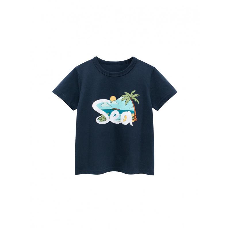 27kids Koreanischer Stil Kinder Sommer Cartoon T-Shirt - Kurzarm Rundhals für Jungen & Mädchen