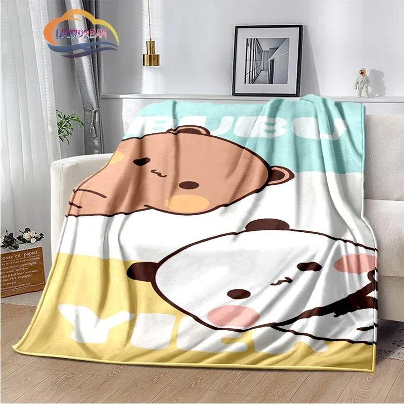 Cartoon Print Bear and Pa Blanket Cute Bubu  Dudu Series  Kids Warm Flannel Soft Comfortable Home Bed