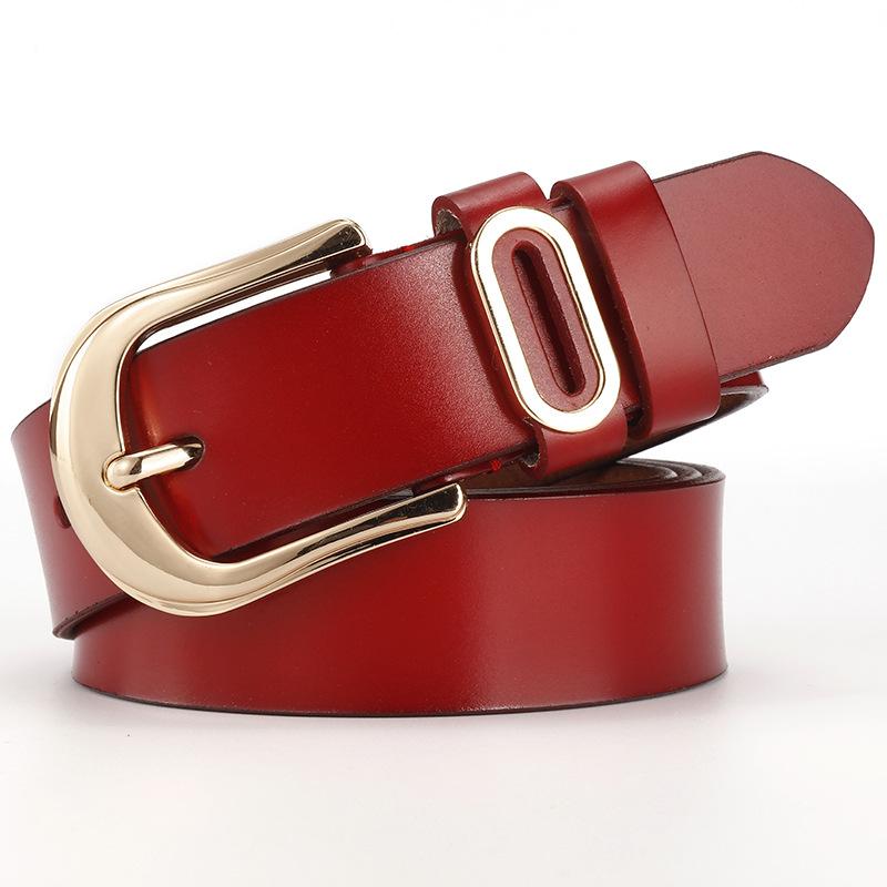 Leather Genuine Women Belt Metal Pin Buckle Jeans Waist Belt Decoration Fashion