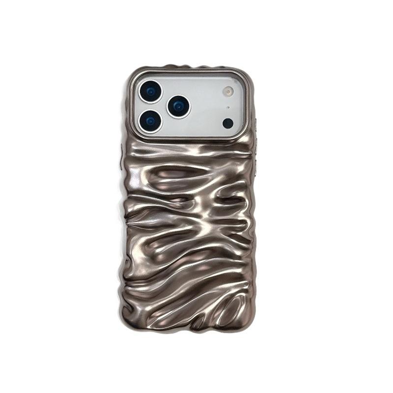 Matte Electroplated 3D Wrinkle Texture Case for iPhone 17 Pro Max Apple 16 15/14 High-end Feel