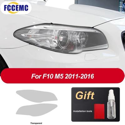 Pour BMW M5 F10 F90 2011-2020 Film de protection de phare de voiture HD Teinté Noir Transparent Autocollants TPU Film Décoratif pour Phare Auto