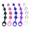 Soft Rubber Anal Plug Beads Long Orgasm Vagina Clit Pull Ring Ball Butt Toys for Adults Women Men Stimulator Sex Accessories
