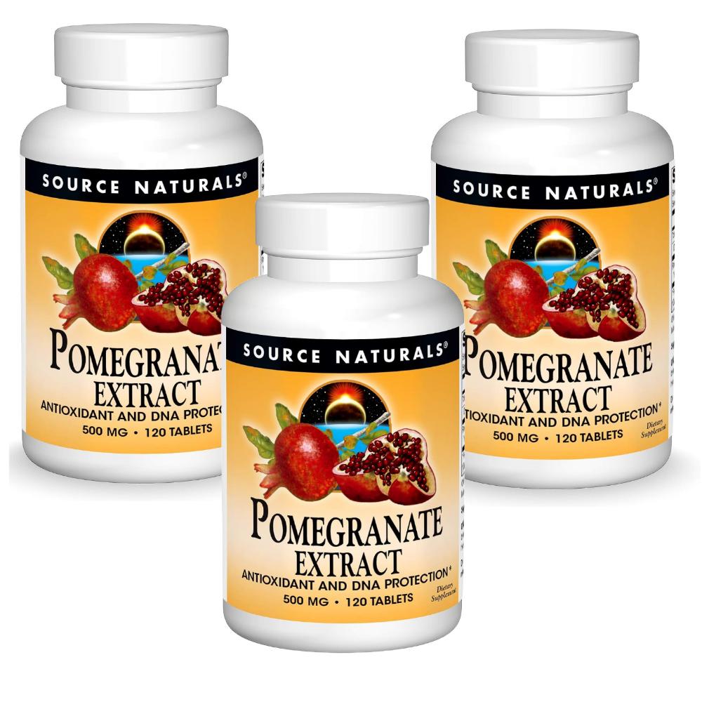 Source Naturals Pomegranate Extract 500mg Tablets 120 Tablets 3 pcs Ingredients: may be subject to change at the | 120 Tablets 3 pcs