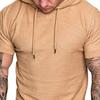 Men Shirt Hooded Short Sleeve Slim Design Male Casual Fashion Sports Shirt for Dating