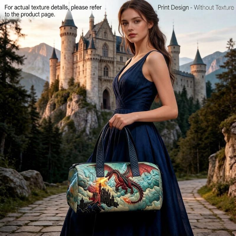 3D Independent Station Bus Series Women's Travel Yoga Handbag with Fashion Print
