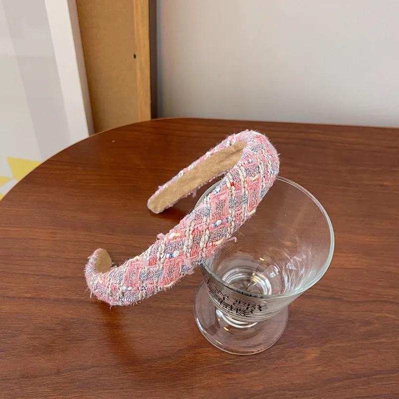 Bentițe Tweed Seria Roz Romantic Stil Francez Bentițe Subțiri Dulci pentru Păr Accesorii de Păr de Modă pentru Petrecere