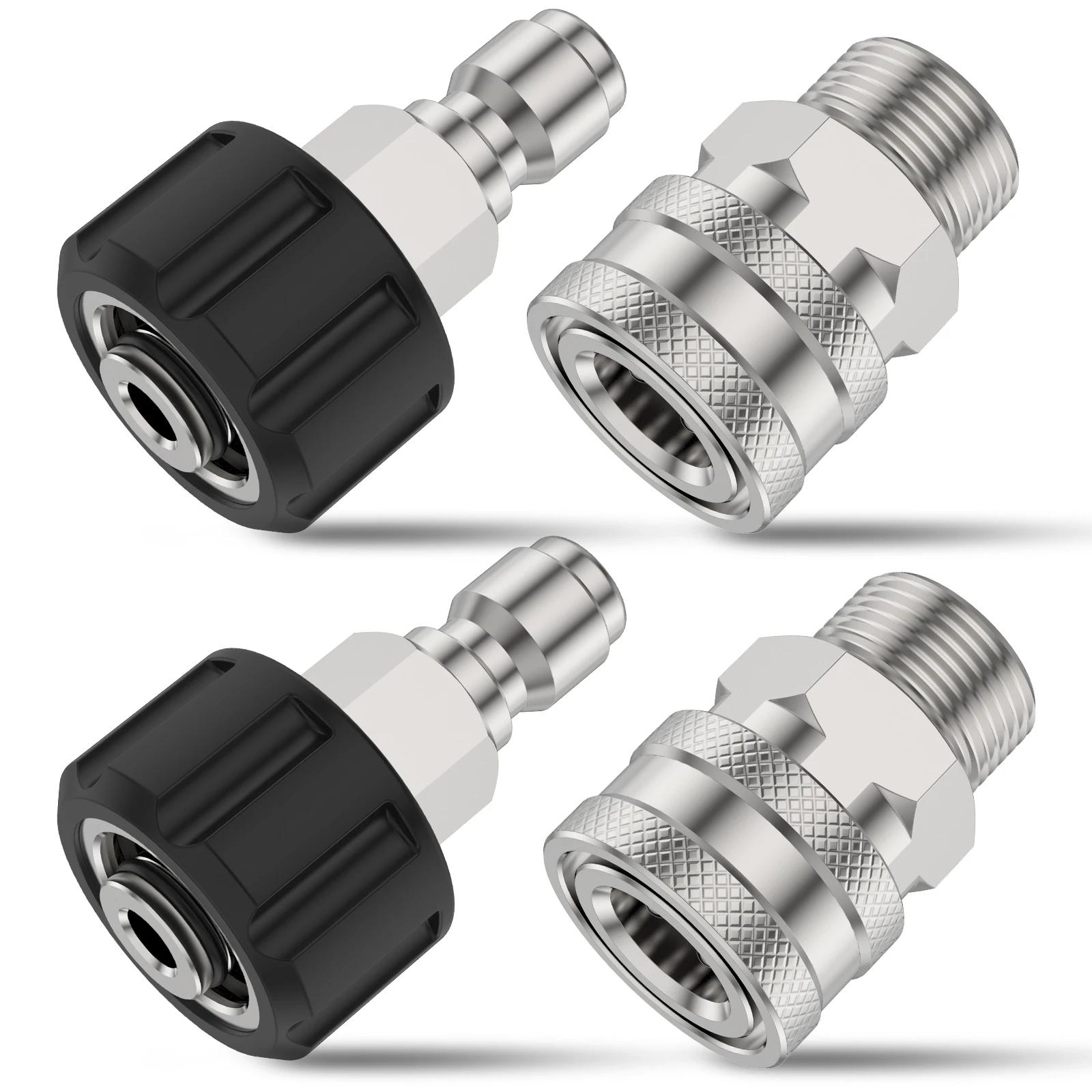 

Комплект из 4/8 адаптеров для мойки высокого давления 5000 фунтов на кв. дюйм из нержавеющей стали для мойки высокого давления, прочные быстроразъемные соединения и комплект для отключения