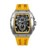 TSAR BOMBA Men's Watch 50M Water-Resistant Minimalist Tonneau Dial Sapphire Crystal Silicone Strap Japanese Movement
