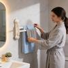 Modern Minimalist Plastic Rotating Towel Rack With Suction Cups For Bathroom Organization