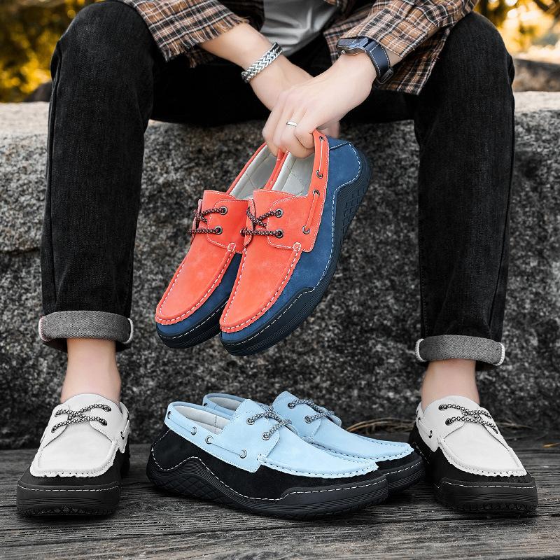 2025 Men's Shoes Spring Casual Men's Versatile Low-top Casual Shoes Foreign Trade Explosion Men's Large Size Color Matching Doudou Shoes