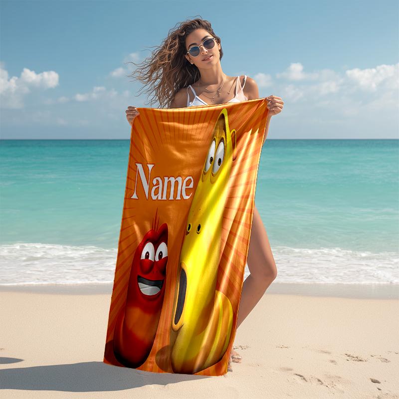 Personalized Customized Proof Beach Towel with Larva Pattern - Soft, Absorbent,quick-drying,perfect Swimming,camping&bathing