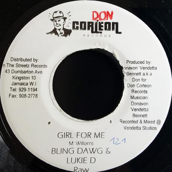 7inch Record BLING DAWG & LUKIE D - Girl For Me NONE Don Corleon Rec 2003 Jamaica Reggae, Ska & Dub Used