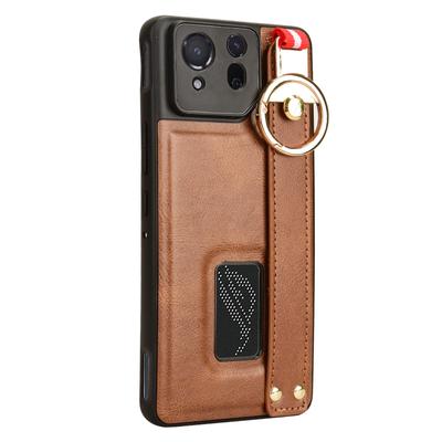 For Asus ROG Phone 8 5G/Phone 8 Pro 5G Cell Phone Case PU Leather+PC+TPU Back Cover with Neck Strap