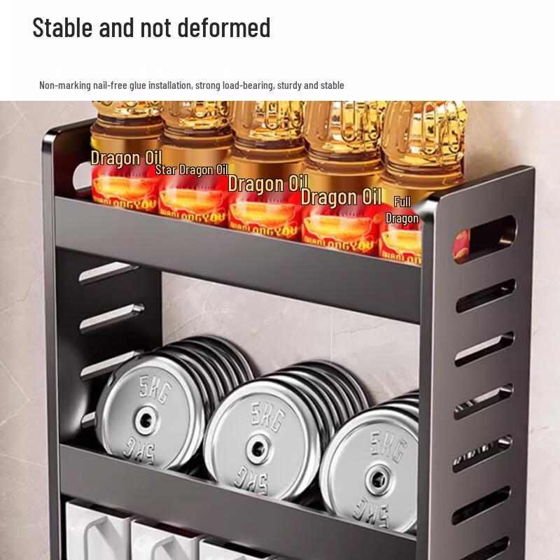 Yunshuang 3-Tier Kitchen Spice Rack with 5 Jars