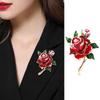 Alloy Rhinestone Brooch Luxury Enamel Fashion Rose-flower Brooches  Jewelry Accessories Gift