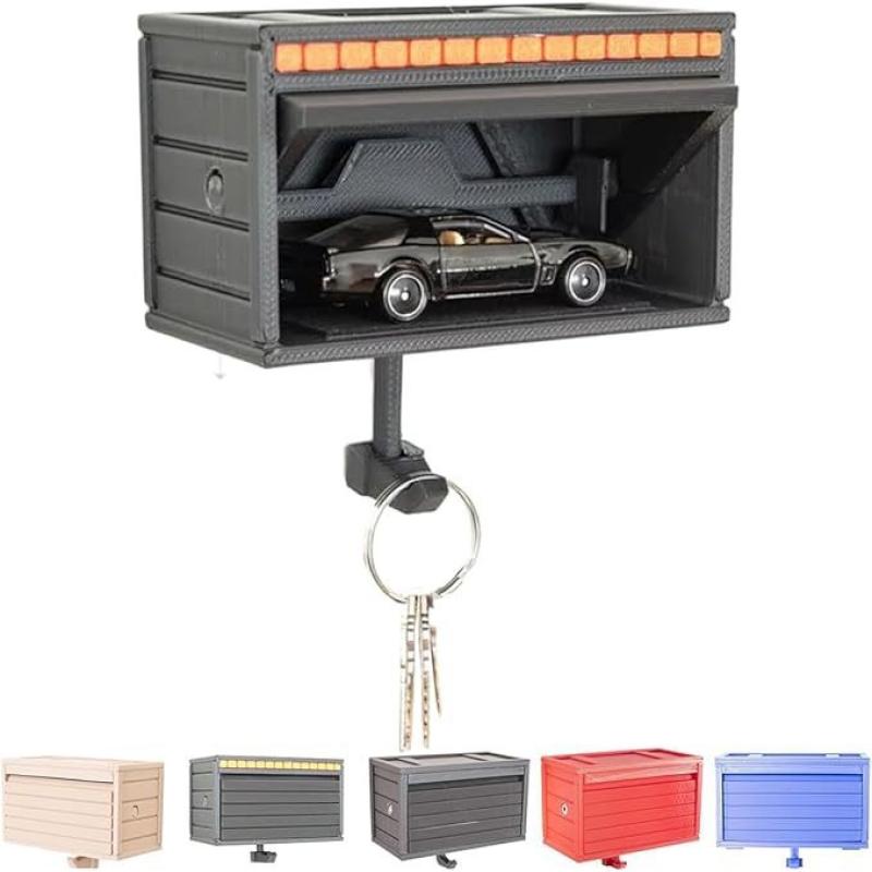 Car Garage Key Holder With Opening Door Fun 3D Printed Key Organizer Wall Mount Easy Installation Key Rack For Entryway