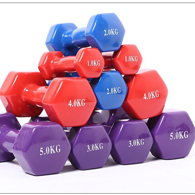 Hexagonal Rubber-Coated Dumbbell for Women's Home Fitness - Frosted Cast Iron Handbell Equipment