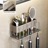 Toothbrush Holder Wall Mounted Toothpaste Dispenser Aluminium Electric Hair Brushes Storage Bathroom Accessories House Organizer