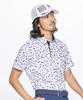 Coq Sportif cool to the highly WH00 [Le Golf] Short-sleeved shirt, all-over pattern, sweat-wicking, quick-drying, stretch-forcer, touch, breathable,