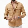 2026 Spring and Autumn Casual Solid Color Simple Shirt Men's Fashion Long Sleeve Jacket