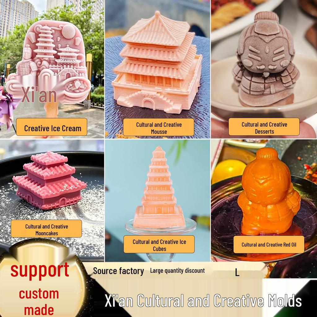 Xi'an Silicone Mold for Creative Desserts: Ice Cream, Mousse, Chocolate, Ice Cubes, Mooncakes, Pastries, Jelly, Plaster, and Grinding.