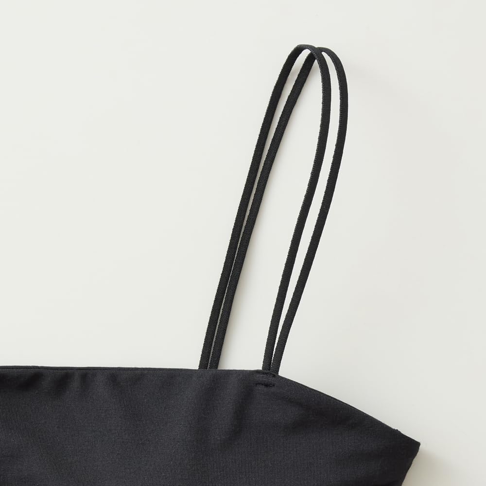 Adidas AP0356 Bra and Long Size L Women's Top, Sweat-Wicking, Quick-Drying, Antibacterial, Odor-Resistant, Camisole, Black,