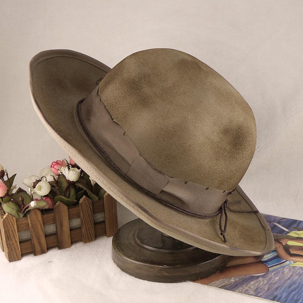 Cappello Homburg Classico Cappello a Cilindro Cappello Panama Regalo per Fidanzato Cappello a Cilindro Costume da Cowboy per Raduni all'Aperto