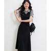 Gu Youran Large-size Women's Clothing Summer Slightly Fat MM New French High-end Sense Waist Thin Retro Fashion Dress