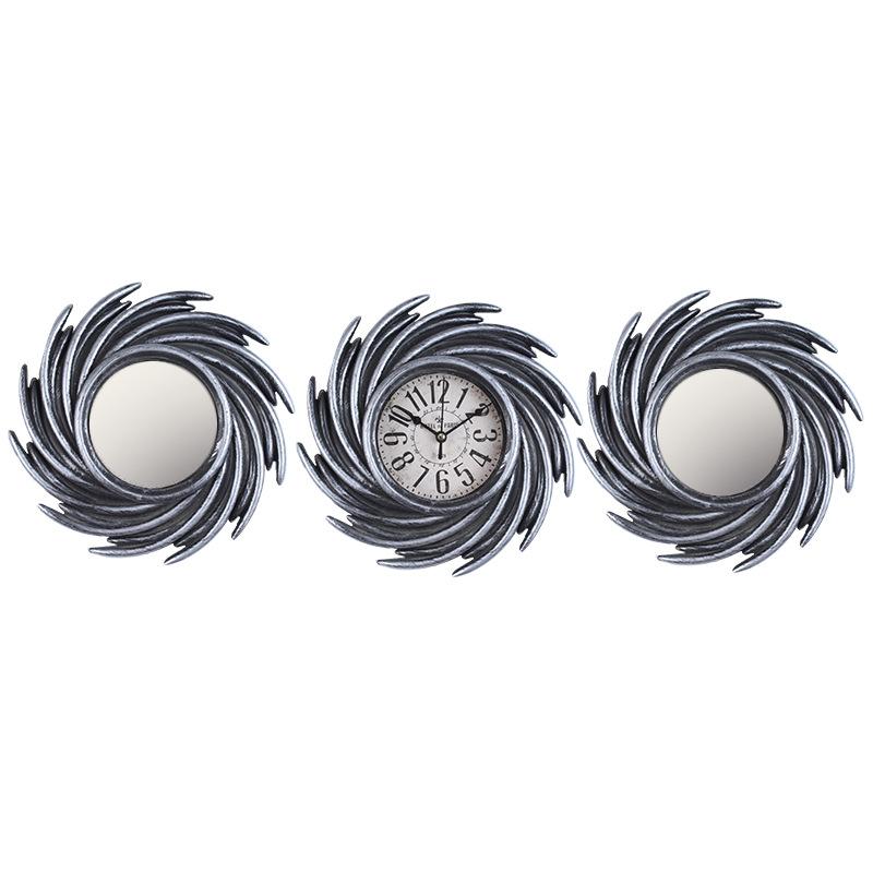 

Настенные часы Ретро Бесшумные Гостиная Дом Настенные часы Спальня Круглые Художественные часы Кварцевые часы three-piece set, wall clock [style] 6