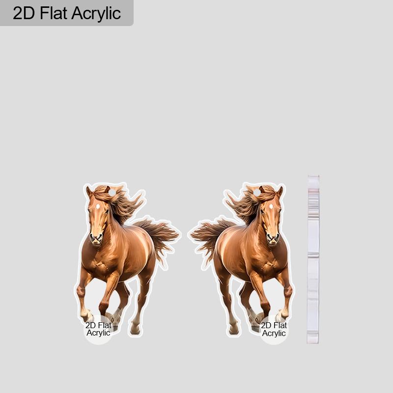 2D Cartoon Western Cowboy Running Horse Pattern Ear Jewelry Dangle Earring Daily Outfits Party Accessories Perfect Gift for Family/ Friends