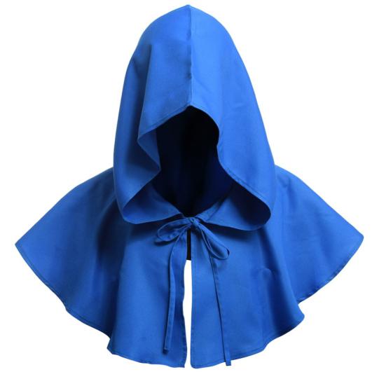 Men Women Medieval Cowl Hat Renaissance Monk Halloween Cosplay Hooded Cape