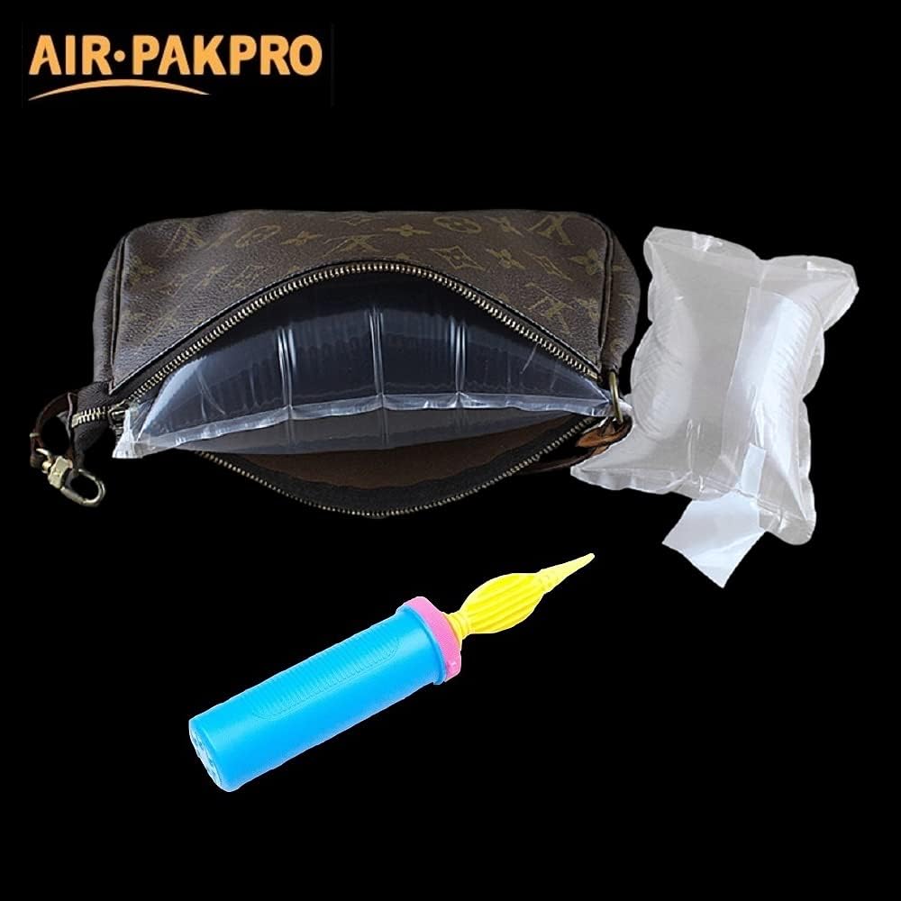 100 Pack,Free Hand Pump AIR PAKPRO 3.9x5.9inch Clear Plastic Inflatable Air Packaging Bags Air Pillows Air Cushions Buffer Bags Void Fill Cushioning